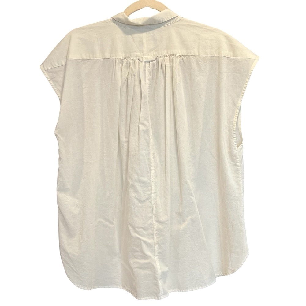 Outerknown Seabreeze Organic Cotton Blouse White Small Contemporary Coastal - Picture 5 of 5